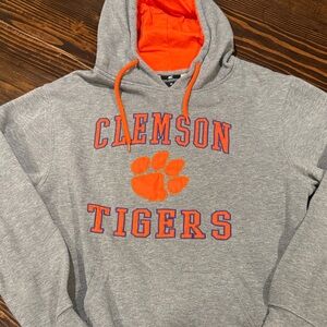 Colosseum Gray and Orange Clemson Hoodie